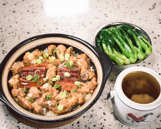 BBQ Eel and Pork Rib on Rice 鳗鱼排骨饭
